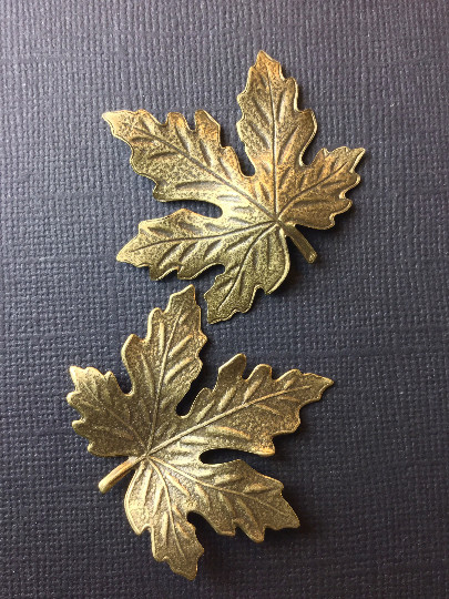 33023 Large Maple Leaf Jewelry Finding Brass Oxidized