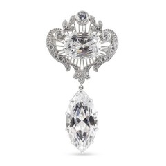 Gorgeous Queen Elizabeth II Handmade Royal Brooch With Lab-Created Huge Diamonds