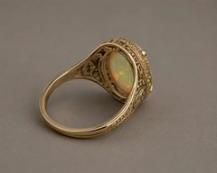Natural Fire Opal | Antique Engraved Band | Handmade Silver Jewelry
