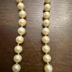 Vintage Glass Pearl Necklace Hand Knotted GSILVER Filigree Clasp 32 Grams, Cream