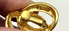 Lot Of 2 Napier Earrings Gold Tone Swirl Twist Hoop And Double Faux Pearl Clip