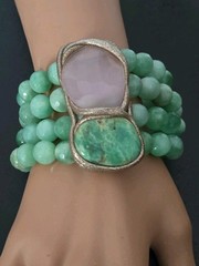 ESTROSIA Milano Italy Semi-precious Gemstone Multi-strand Bracelet