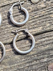 Vintage Sterling Silver Single Hoop Earrings Lot Small Dainty 925 Cartilage
