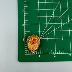 Vintage West Germany Clip On Earrings Gold Tone Filigree Floral Decal Rhinestone
