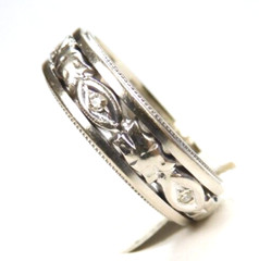 Antique Art Deco Diamond Wedding Band 14KW Ring Size 6 UK-L1/2 EGL USA 5.55 MM