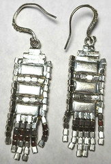 VINTAGE STUNNING CLEAR CRYSTAL GLASS DANGLE PIERCED EARRINGS
