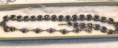 Vintage Hollycraft COPR 1953 choker and bracelet set. Rhinestones, Faux pearls