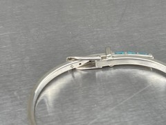 Vintage Sterling Silver & Turquoise Mexico Bracelet Belt Buckle 925 western