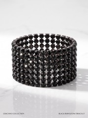 GRAZIANO Sparkling Ice Rhinestone Chain Link Wide Bracelet