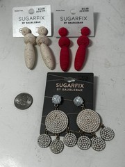 Vtg Pierced Earring Dangle Sugarfix Baublebar Lot E964