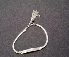 Vintage 1950s ELCO Sterling ID Bracelet With Tassel, Never Engraved