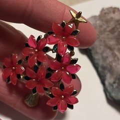 Vintage Unique Signed Lia Poinsettia Christmas Tree-pinkish Red 🌺 Flowers