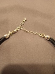 Avon Multistrand Nugget Necklace Silver Black Corded Silvertone 18″ Fancy
