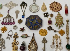 Lot Vtg & Modern Victorian Art Deco Style Pendants Findings Jewelry Craft A2