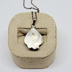 Vintage Old Pawn Sterling Silver Shadowbox Turquoise Pendant Necklace ~ 19″