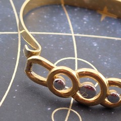 Vintage Crown Trifari Gold Silver Tone 6 1/4″ Petite Tension Bangle Bracelet