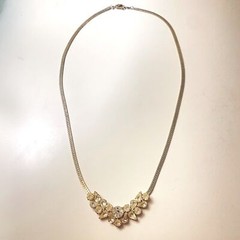 Vintage Lady Remington Rhinestone Silvertone Necklace