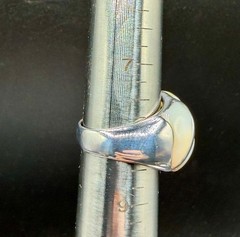 Designer Sterling Silver Mother of Pearl Inlay Dome Ring 12.97g – Size 8