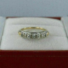 2Ct Antique Art Deco Round Lab-Created Diamond Band Ring 14K Yellow Gold Finish
