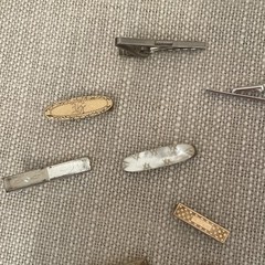 VTG Lot Of 8 Tie Clips Money Clip Hicock Marathon Mother Of Pearl Silver Gold