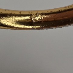Vintage Face Clad Gold Bangle Ornate Filigree Bracelet Boho Chic Marked F.C.