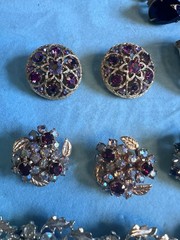 Lot 7 Pr Vintage Clip Earrings Lisner, Kramer, Weiss & Haskell & Lisner Necklace