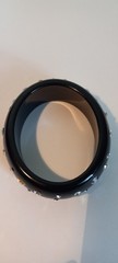 Vtg 1 1/8″ black plastic oval bangle bracelet aurora borealis rhinestones #20