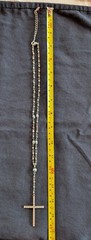 Women’s Vintage VCLM Silver Tone Beaded Cross Necklace
