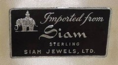 Vintage SIAM STERLING Silver Niello Cufflinks & Tie Clasp In Original Box Sgd BB