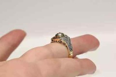 3.85Ct Art Deco Style Lab Created Diamond Engagement 14K Yellow Gold Finish Ring