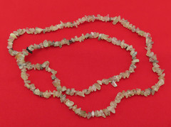 Prehnite Gemstone Necklace Green Chip Beads 34 inch Nuggets Strand JTV 610c