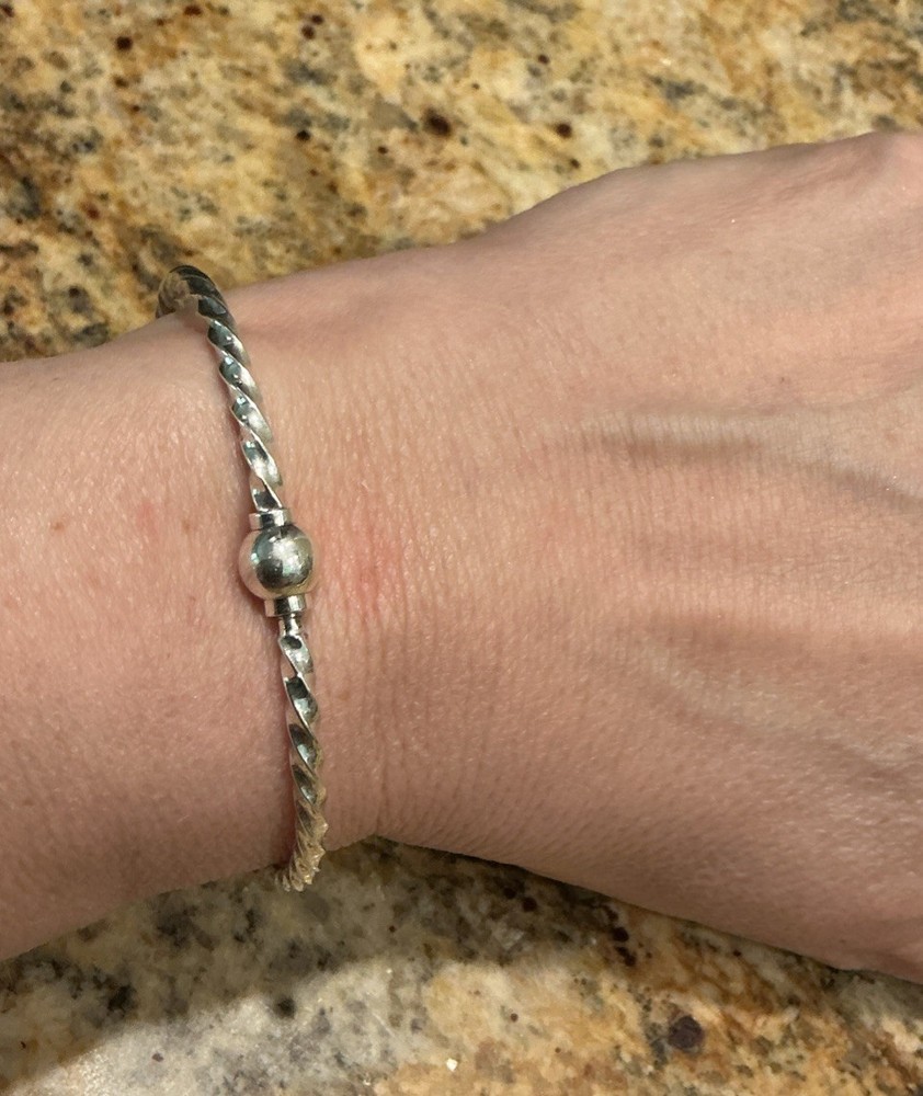Retired! Cape Cod Lestage Twisted Sterling Silver Screw Ball Bracelet Sz 6 3/4”