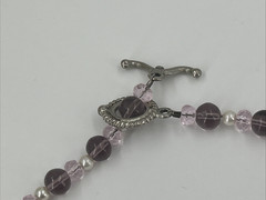 Natural Stone Necklace Green Purple Crystals Choker 17 Inch
