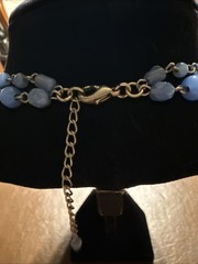 Vintage Blue Glass Multi strand Drop Necklace 16” (Lot# 595)