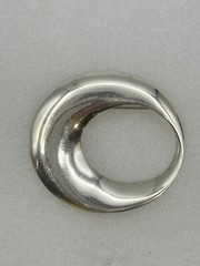 Vintage Jezlaine Offset Oval Brooch Sterling Silver 12g