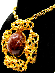 LES BERNARD Huge Modernist Vintage Pendant Necklace
