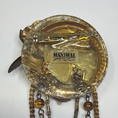 Vintage Maximal Art Watch Parts Collage Large Brooch Pin Steam Punk Unique