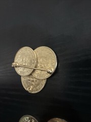 Vintage Queen Elizabeth II Coin Ear Rings & Brooch 1958 1959 Uncirculated