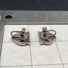 Vintage Mexico Modernist Margot de Taxco 195 Eagle 16 Screw Back Earrings
