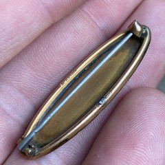 English Sydenham Brothers Sterling Hallmark Gold Filled 9k Top BABY Brooch c1900
