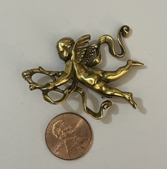 Vintage MMA PEM LOT Pin Brooch Cherub Pegasus Book 3Pc Signed Estate Jewelry