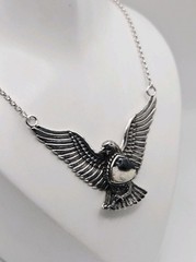 Chapel Zenray NF Sterling Silver Buffalo Stone Eagle Chain Necklace 21″
