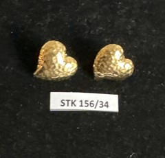 Avon Precious Hearts Earrings VTG 1980’s Hammered Texture 3/4″ Gold Tone