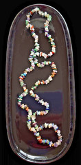 Multicolor Mixed Gemstone Chip Necklace 17″ Long Layering Shiney Colorful Stone