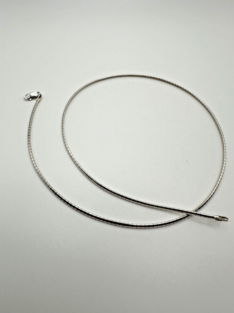 Vintage Sterling Silver Omega Necklace 18” X 2mm JB25