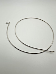 Vintage Sterling Silver Omega Necklace 18” X 2mm JB25