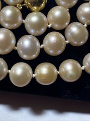 Necklace 10mm Cultured Pearl pinkish lavender KNOTTED silk 9mm 14k ball clasp