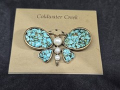 NOS Coldwater Creek Mosiac Butterfly Pin Brooch