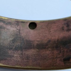 Vintage 1950s Floral Embossed Brass Plated Copper Bangle Bracelet 8″ Mid Century