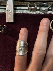 Spoon Ring Lot Of 22 Pieces- Silver Plate& Stainless Steel- Antique & Vintage